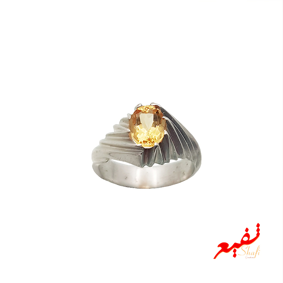 انگشتر مردانه سنگ سیترین کد SI-05