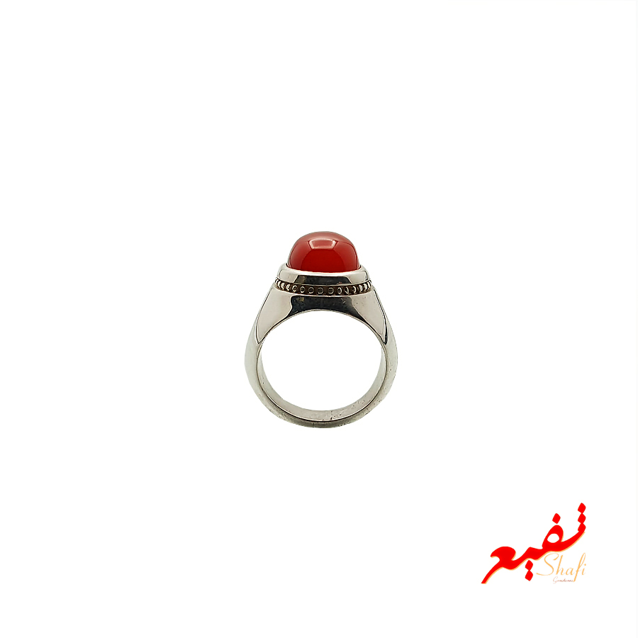 انگشتر مردانه عقیق سرخ کد AGH-S 06